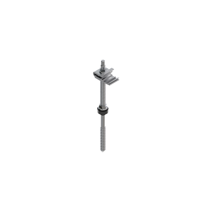 S01-250-C-20-A. Fijación clip atornillada a hormigón/madera para cubierta de teja. Anodizado