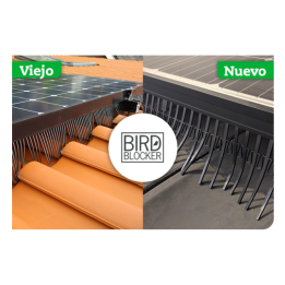 BirdBlocker: Tramo de 0,5 m + 4 bridas ; H:125 mm (Caja de 60 unidades)